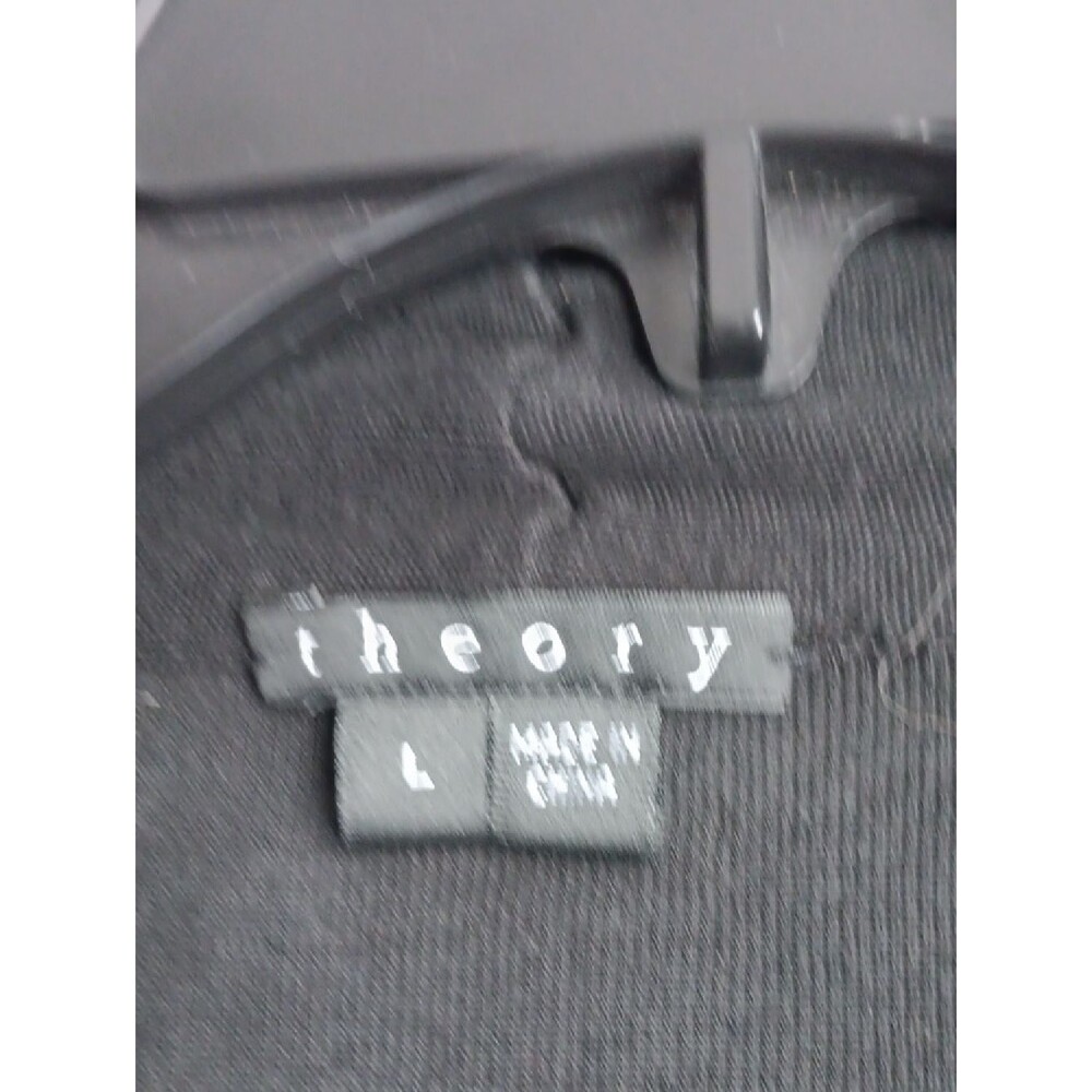 Theory Black Silk Blend Long Open Cardigan - Picture 2 of 4